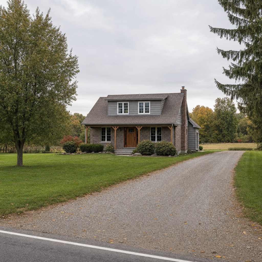 A calm single-family home exterior on a quiet Draper street, representing the household size and daily water use that decides how often a septic tank needs pumping